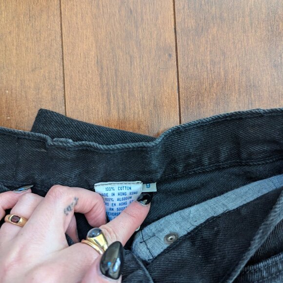 RIO BLACK WASH VINTAGE BAGGY BARREL JEANS - Picture 4 of 4